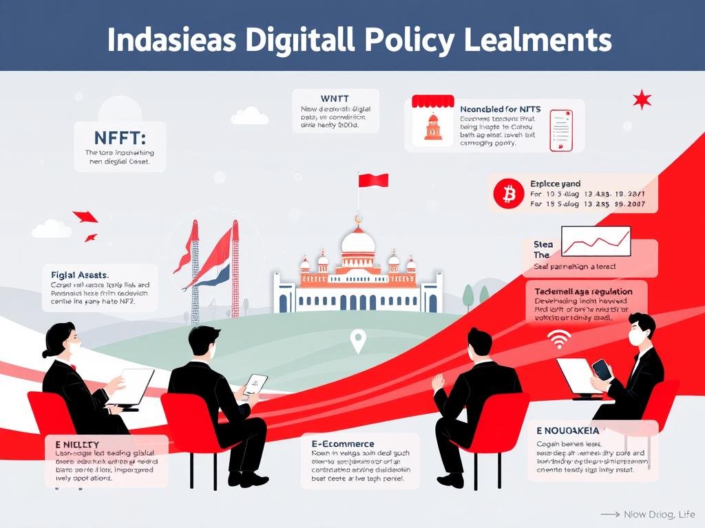 Ilustrasi kebijakan digital Indonesia termasuk regulasi NFT dan aset digital Ilustrasi kebijakan digital Indonesia termasuk regulasi NFT dan aset digital
