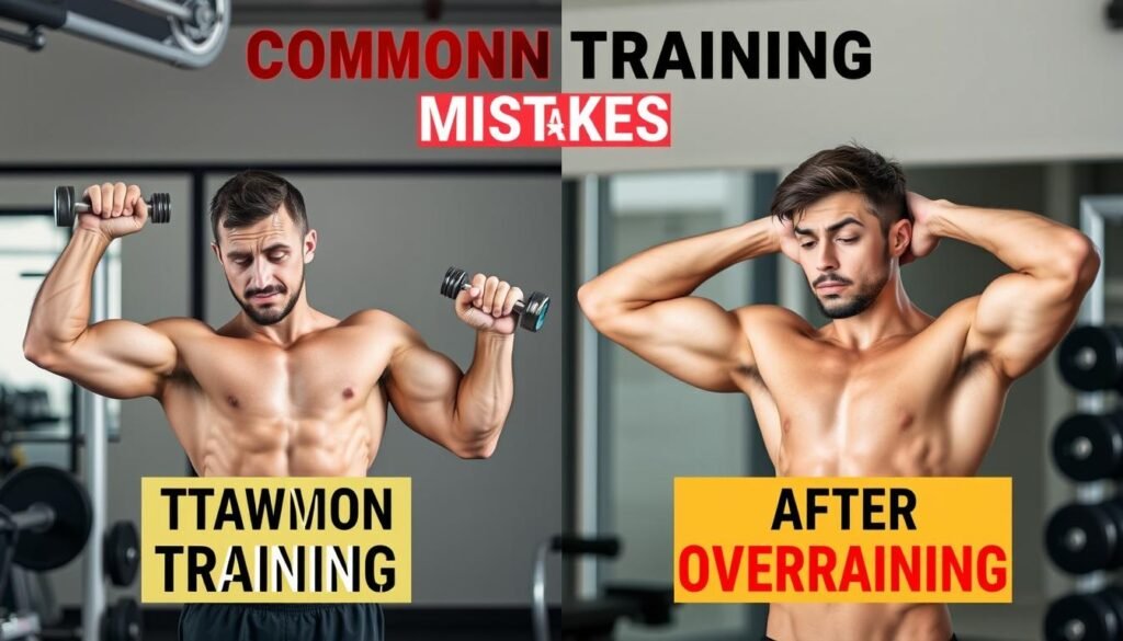 Ilustrasi kesalahan umum dalam jadwal latihan yang menyebabkan overtraining Ilustrasi kesalahan umum dalam jadwal latihan yang menyebabkan overtraining