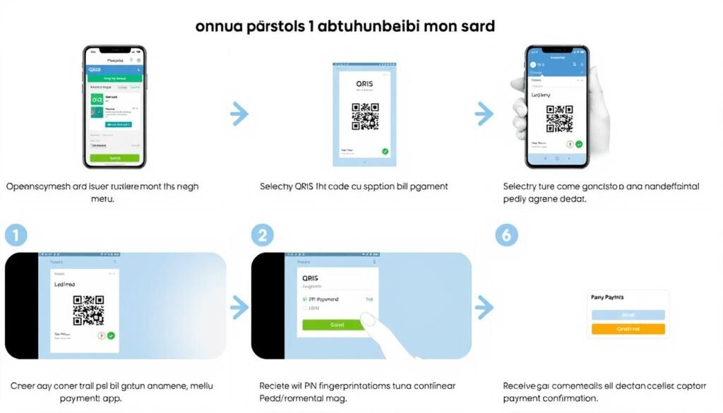 Langkah-langkah menggunakan QRIS untuk pembayaran tagihan rutin Langkah-langkah menggunakan QRIS untuk pembayaran tagihan rutin