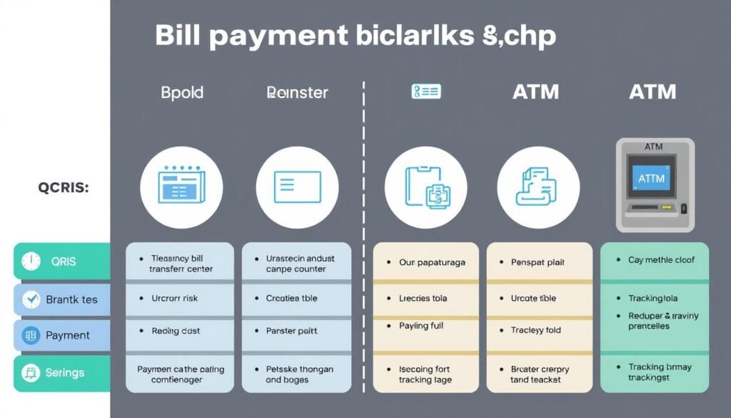 Perbandingan visual metode pembayaran tagihan rutin: QRIS vs konvensional Perbandingan visual metode pembayaran tagihan rutin: QRIS vs konvensional