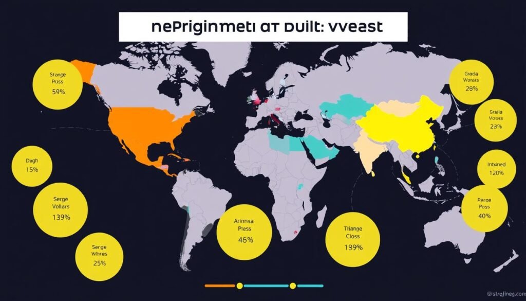 Visualisasi kesenjangan digital global menunjukkan perbedaan akses teknologi antara negara maju dan berkembang Visualisasi kesenjangan digital global menunjukkan perbedaan akses teknologi antara negara maju dan berkembang